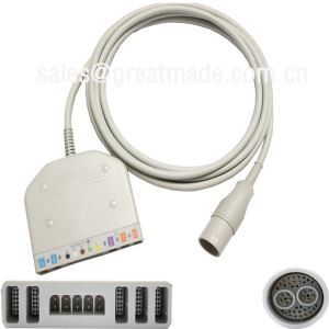 استفاده با کابل تنه چند پارامتر 98.060.120/A Lohmeier (IBP * درجه حرارت 2, * 2, 5 منجر ECG، Spo2)